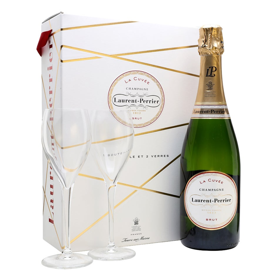 Laurent Perrier La Cuvee NV 750ml + 2 Flutes Gift Box