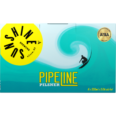 Sunshine Brewing Pipeline Pilsner 6 pack cans